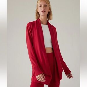 Athleta Pranayama Restore Wrap Cardigan, Clover Berry